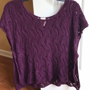 Purple Shirt with See-Through Pattern
